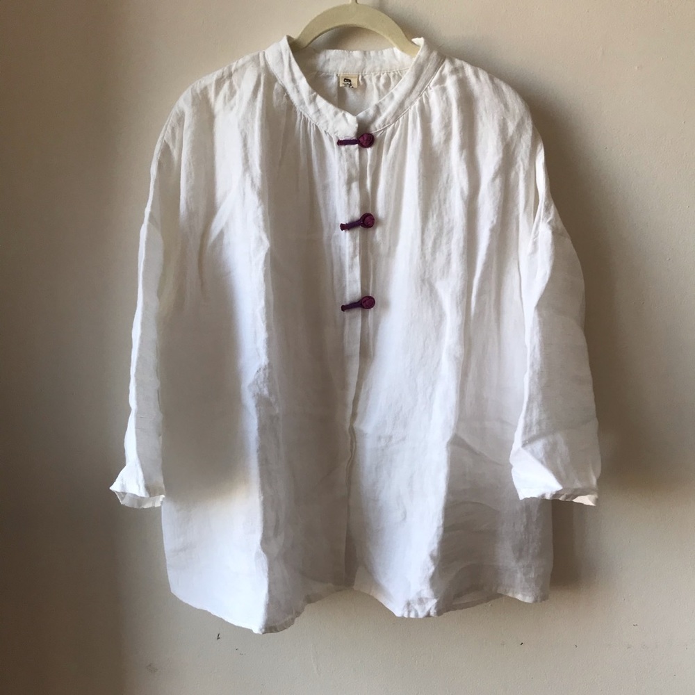 Chinese style linen top